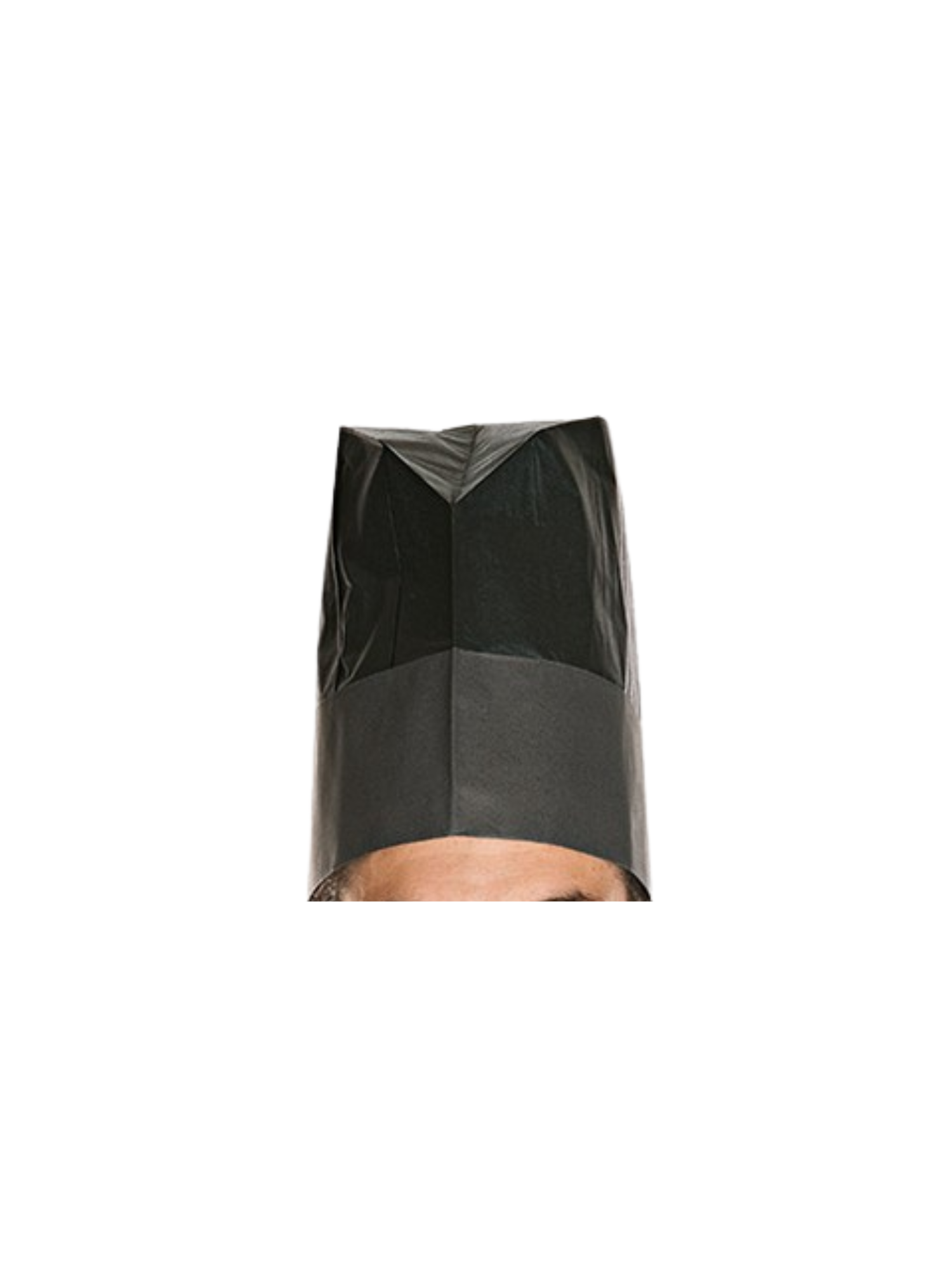 Καπέλα σεφ μαύρα τύπου φουγάρο, χάρτινα μιας χρήσης, σετ 25 τεμαχίων