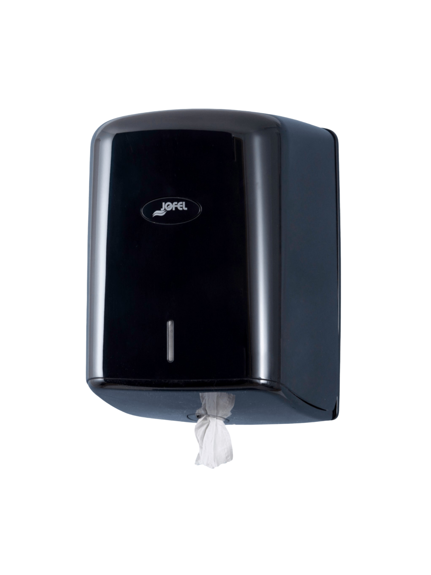 Χαρτοθήκη JOFEL 450g μαύρη/λευκή, με εξαγωγή από το κέντρο και μοντέρνο design