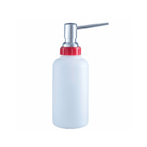 Σαπουνοθήκη JOFEL 1000ml πάγκου, ανοξείδωτη, με στόμιο ορείχαλκου και σύνδεση σε εξωτερικό δοχείο.