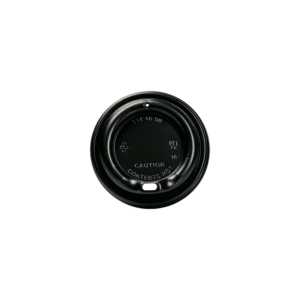 100 μαύρα καπάκια πιπίλα Tube Ø90mm με υπερυψωμένο στόμιο, για χάρτινα κυπέλλα 14–16oz.