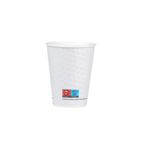 25 λευκά διπλοτοίχα κυπέλλα καφέ 8oz, άτυπα, με ανάγλυφη υφή τύπου bubbles.