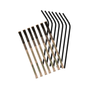 Χάρτινα σπαστά καλαμάκια τρίφυλλα μαύρα 220x5,5mm ντυμένα σε kraft