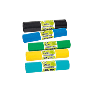 Ρολό μπλε σακούλες απορριμμάτων 80x110 εκ. με περφορέ – 10 τεμ