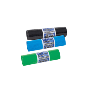 Μπλε λεπτοί σάκοι απορριμμάτων 65x85 εκ. σε ρολό περφορέ για 50 λίτρα