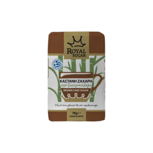 Συσκευασία 1 κιλού καστανής ζάχαρης ROYAL