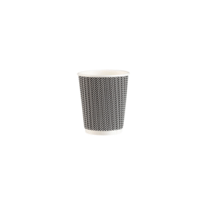 Χάρτινα ποτήρια 8oz Διπλότοιχα ripple σε γκρι-μαύρο χρώμα – συσκευασία 25 τεμαχίων