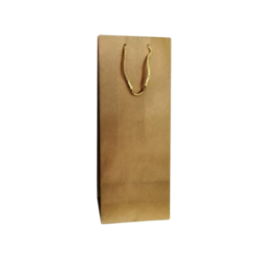 Χαρτοτσάντα kraft 16×40+9cm με κορδόνι, ιδανική για ποτά και δώρα