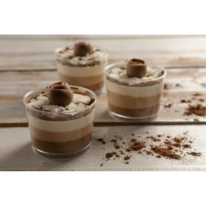 Διάφανο μπολ γλυκού 200ml κυλινδρικό με καπάκι