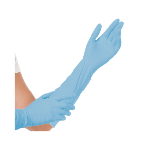 Γάντια νιτριλίου αγκώνα 40cm μπλε small extra safe 50 τεμάχια