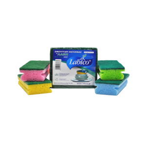 Σφουγγάρια λάντζας Labico με λαβή και φίμπρα 4 τεμάχια HACCP