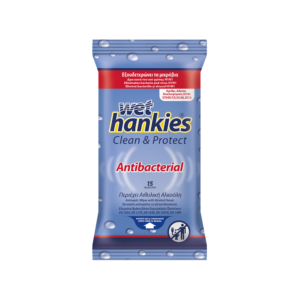 Αντιβακτηριακά υγρά μαντηλάκια Wet Hankies 15 τεμάχια
